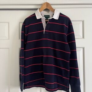 J. Crew Navy Striped Rugby Men's Shirt M